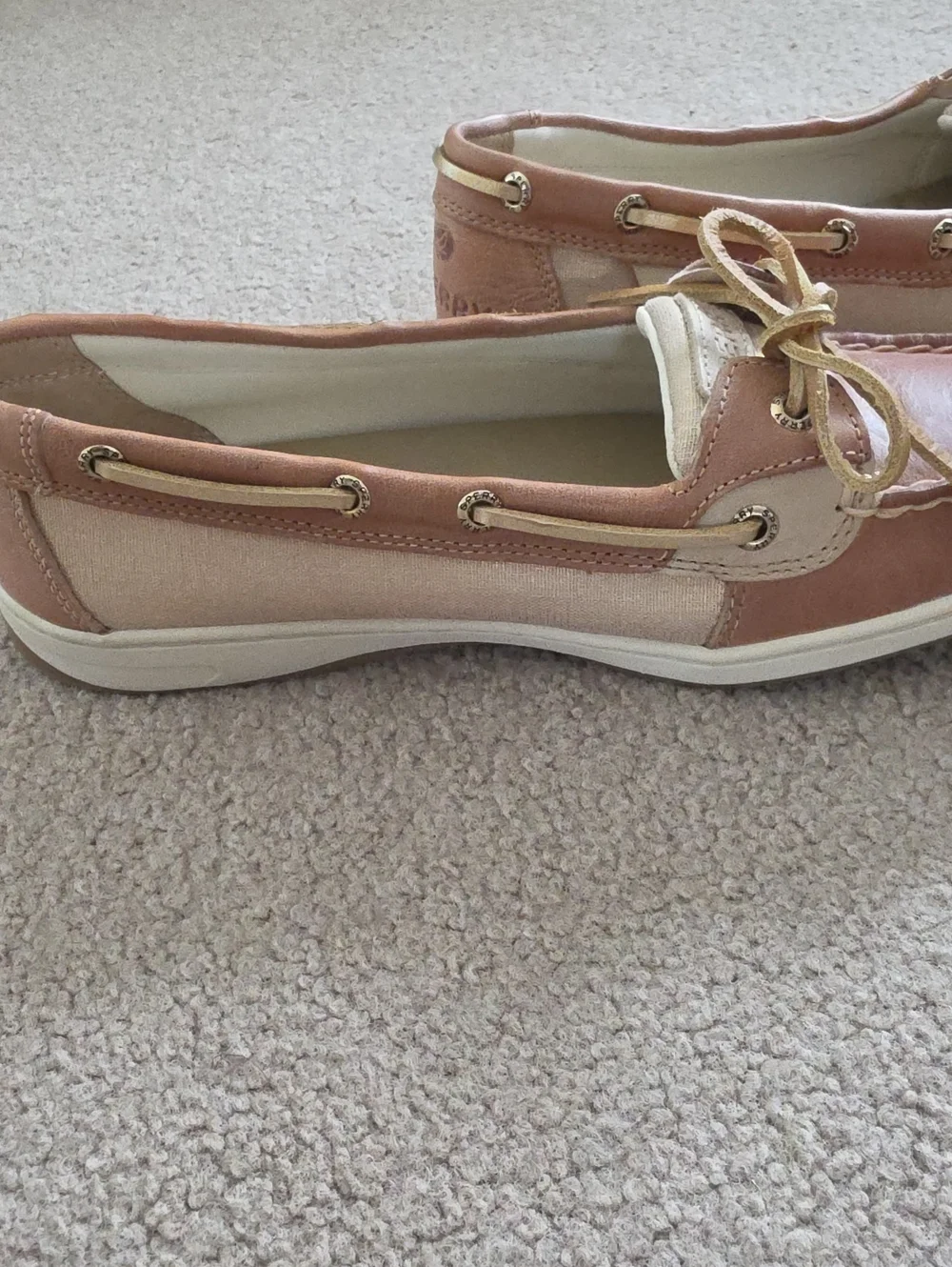 Sperry Women's Brown Leather Boat Shoes with Tan Laces